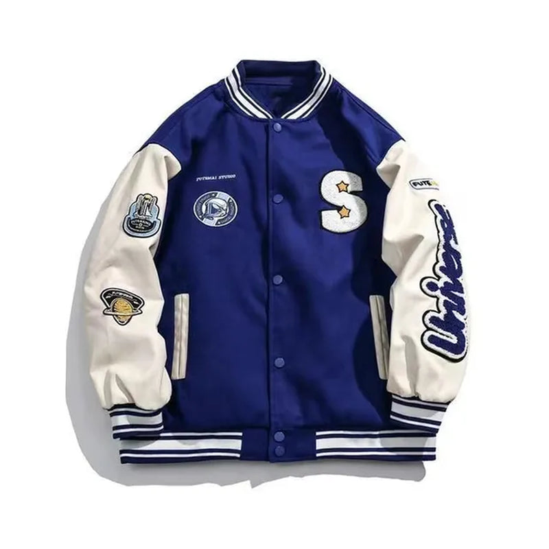 Spring and Autumn Retro Quilted Embroidered Baseball Uniform Jacket Men and Women Loose Tide Brand Street Jacket Couple Shirt