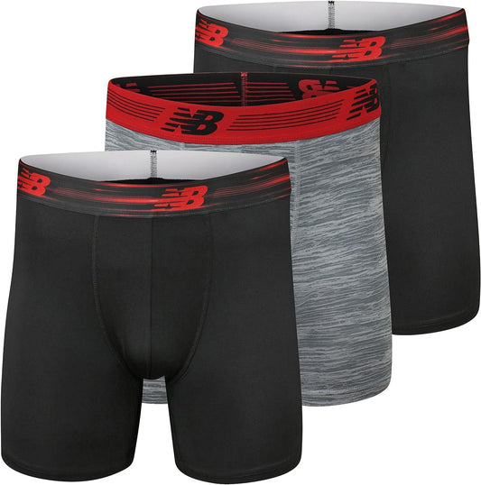 Men'S Ultra Soft Performance 6" Boxer Briefs with No Fly (3-Pack of Underwear)