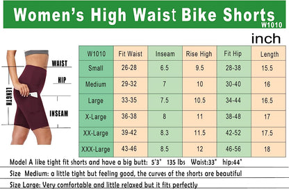 Women'S High Waist Spandex Yoga Shorts for Bike Running Two Side Pockets